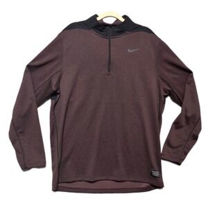 Nike Dri-Fit Half Zip Core Golf Pullover Top Mens Size Large AH5548 011 Burgundy